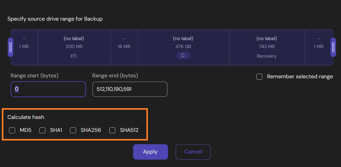 MultiDrive hash verification settings