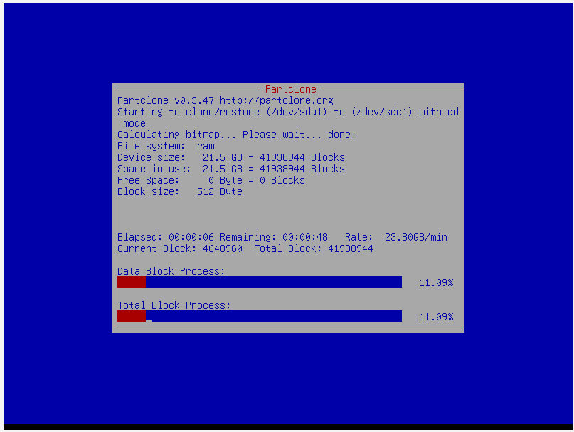 Clonezilla has no Pause option during cloning or imaging.