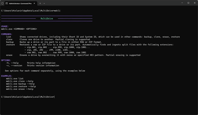MultiDrive - Free Disk Cloning, Backup and Erasing Software