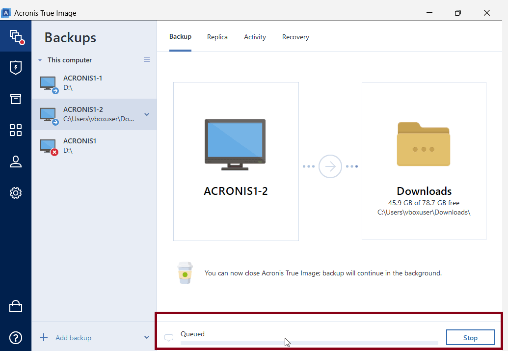 Acronis Task Queue