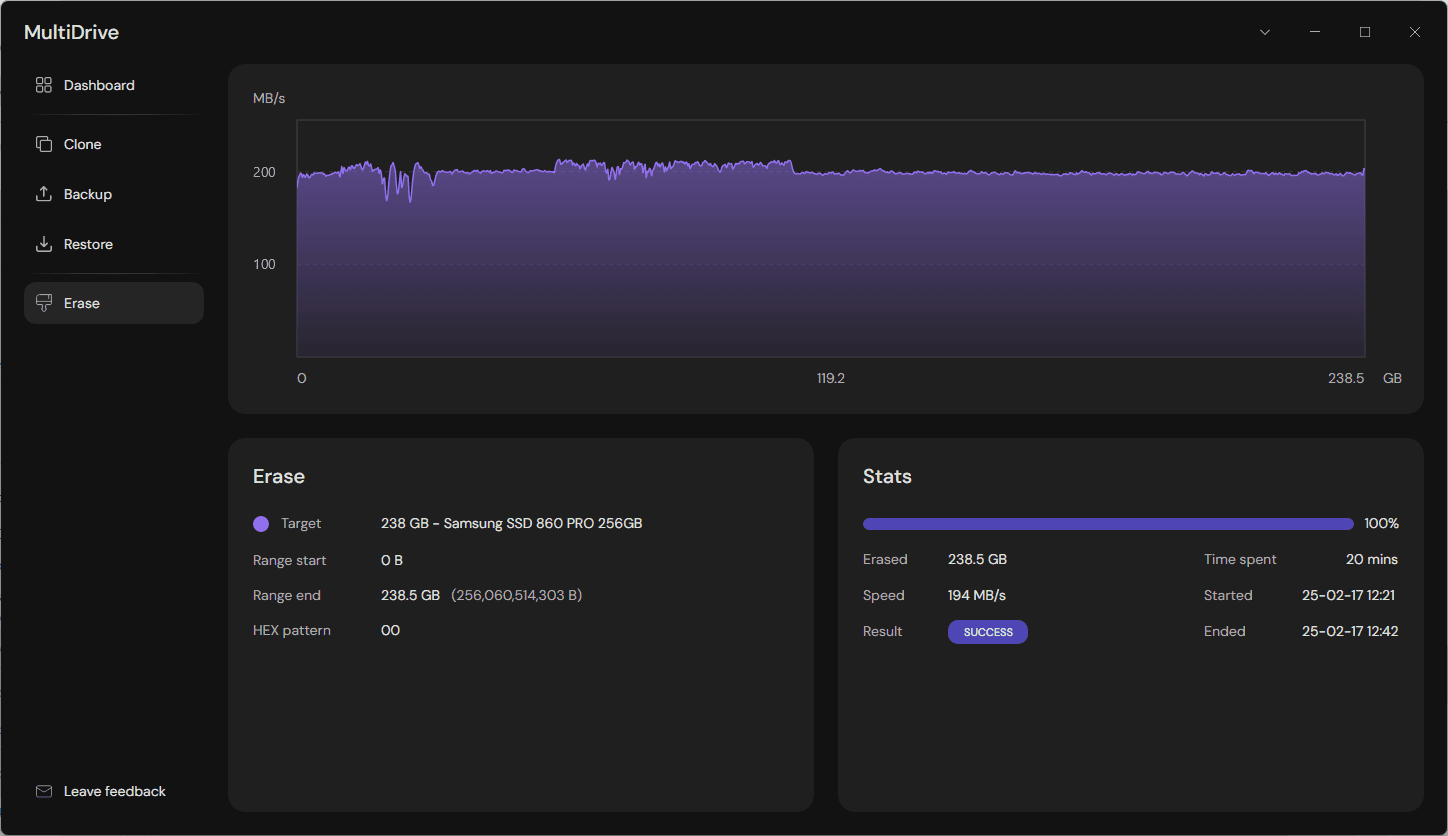 Free erase drive in Windows